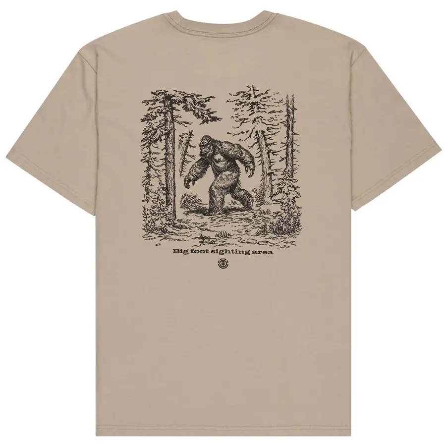 Element Bigfoot Walking póló aluminum színben, biopamut anyagból, vízbázisú nyomattal elöl és hátul