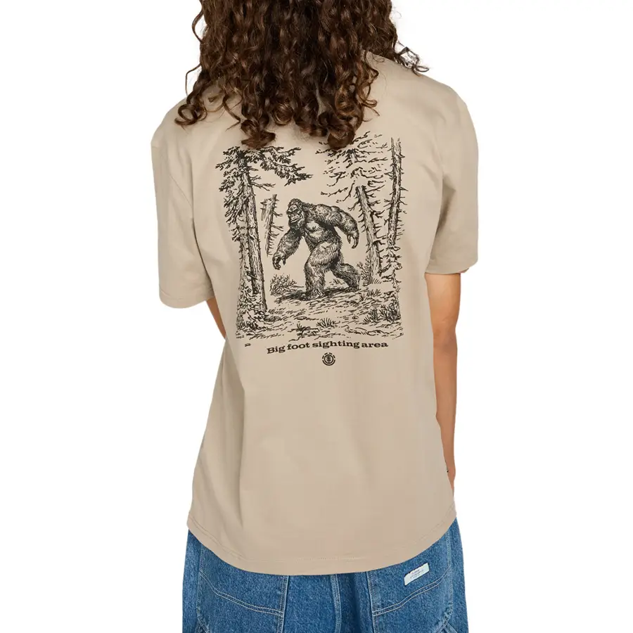 Element Bigfoot Walking póló aluminum színben, biopamut anyagból, vízbázisú nyomattal elöl és hátul