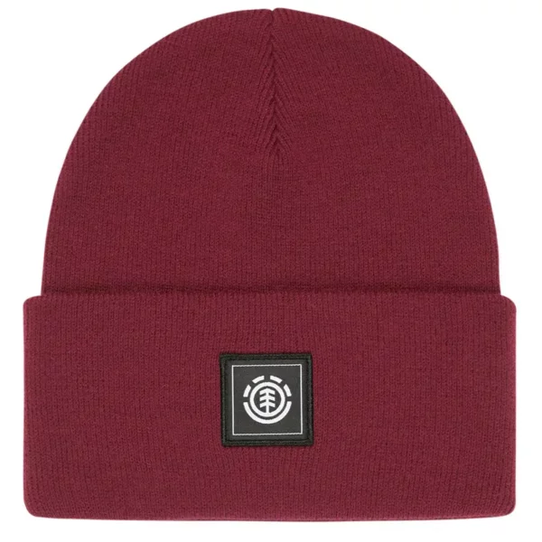 Element High Icon téli sapka zinfandel színben, vastag kötött anyaggal és elülső logófolttal