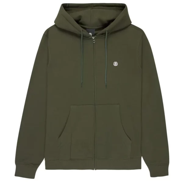 Element Icon Embroidery zip pulóver forest night színben, hímzett logóval és cipzáras kapucnival