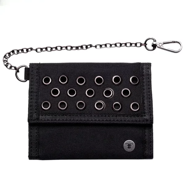 Fallen Chain pénztárca black levehető fém lánccal és több kártyatartóval.