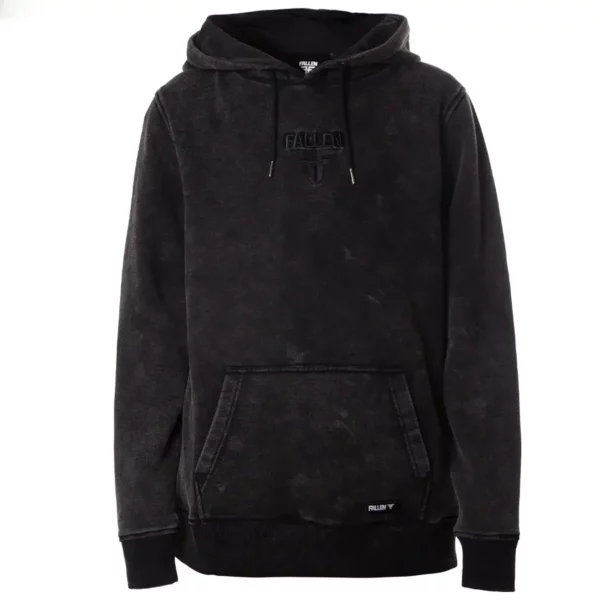 Fallen Insignia Embroidered pulóver washed black - fekete koptatott felülettel és hímzett logóval.