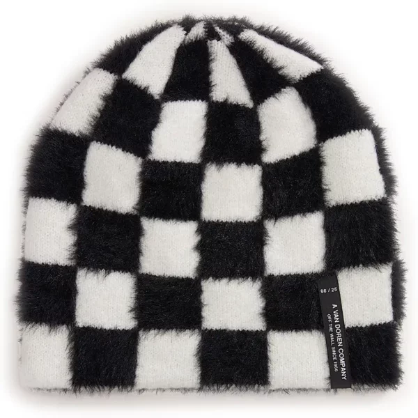 Vans Plaimor téli sapka black white színben, fekete fehér kockás mintával és szövött Vans logóval