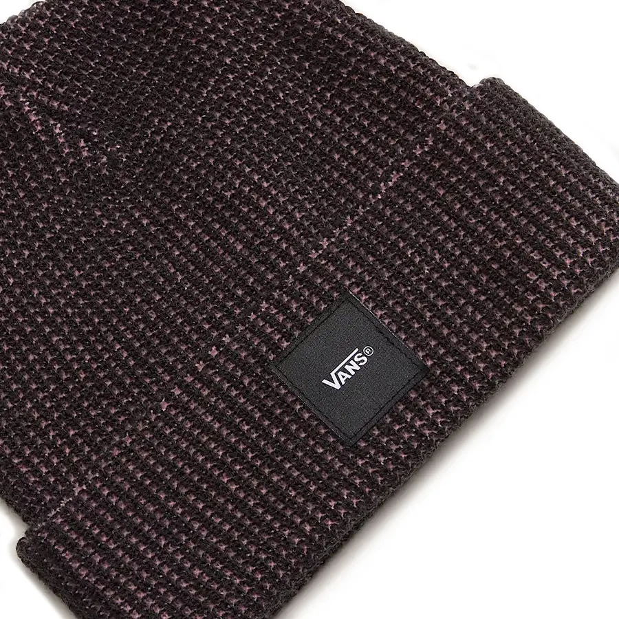 Vans Waffle Cuff téli sapka pink dawn black színben, waffle mintás kötött anyagból Vans címkével az elején.