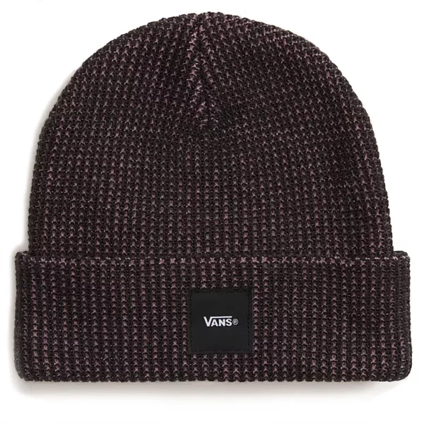 Vans Waffle Cuff téli sapka pink dawn black színben, waffle mintás kötött anyagból Vans címkével az elején.