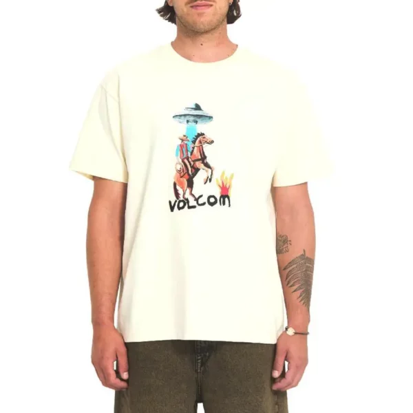Volcom Fa Mickey Manson 1 dirty white férfi póló front grafikával